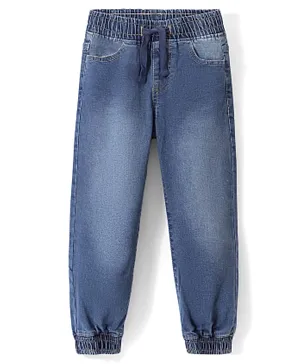 Pine Kids Slim Fit Adjustable Elasticated Waist Stretchable Washed Jeans - Blue
