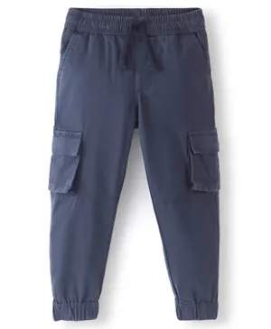Pine Kids Cotton Full Length Lounge Pants Solid Colour - Navy Blue