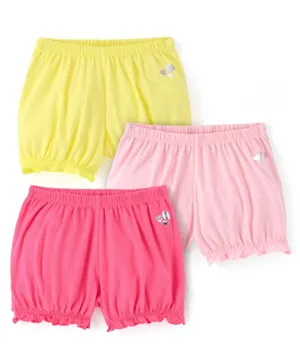 Pine Kids Cotton Spandex Solid Color Bloomers Pack of 3 - Assorted