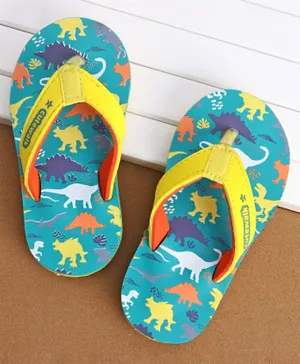 Cute Walk by Babyhug Slip On Flip Flops Dino Print - Blue