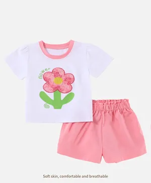 SAPS Flower Tops & Shorts Set - Pink