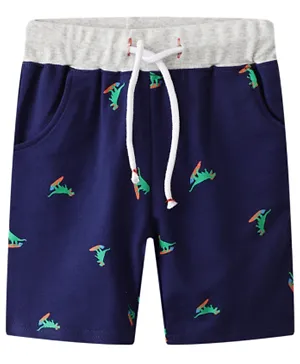 SAPS Dino Drawstrings Shorts - Blue