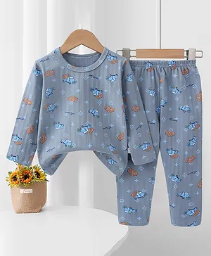 SAPS All Over Print Journey Night Suit - Grey
