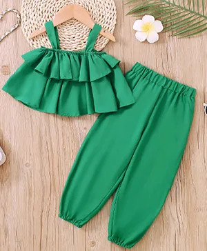 SAPS Ruffled Top & Bottom Set - Green