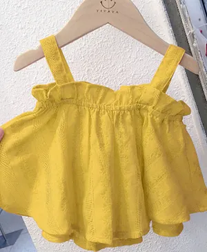 SAPS Singlet Sleeves Top - Yellow