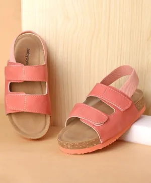 Babyoye Sandals  With Velcro & Backstrap Closure - Peach