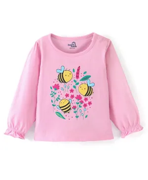 Doodle Poodle 100% Cotton Knit Full Sleeves Top Honey Bee Pink - Pink