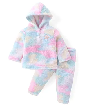 Babyhug Full Sleeves Hoodie Winter Wear Suit/Co-ord Set - Pink & Blue
