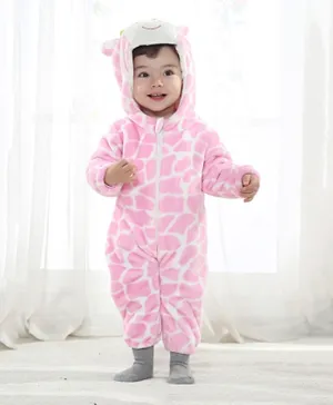 SAPS Giraffe Hooded Romper Animal Costume - Pink