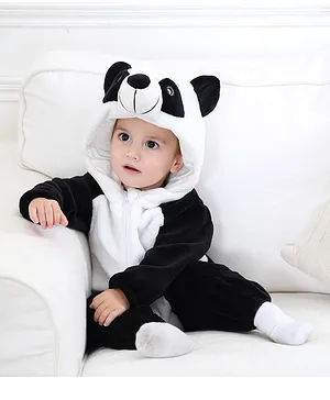 SAPS Panda Hooded Romper Animal Costume - Black & White