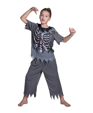SAPS Skeleton Zombie Halloween Costume - Grey