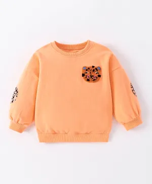 SAPS Tiger Patched Sweatshirt - Orange