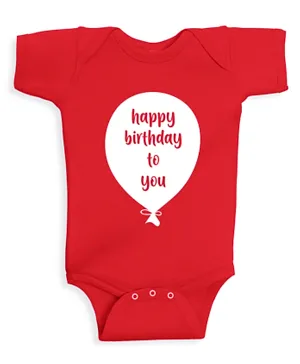 Twinkle Hands Happy Birthday to You Onesie - Red