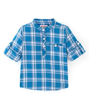 Babyhug Woven Full Sleeves Kurta Shirt Checkered - Blue