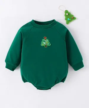 SAPS Christmas Tree Patched Onesie - Green