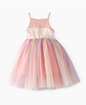 Plushbabies Rainbow Sequins Summer Dress - Multicolor