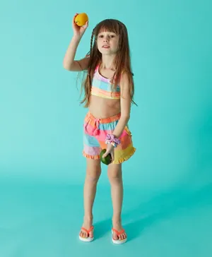 Monsoon Children Checked Two Piece Swimsuits - Multicolor