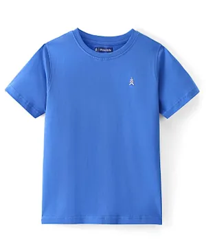 Pine Kids 100% Cotton Half Sleeves Round Neck Branding T-Shirt - Nebulas Blue