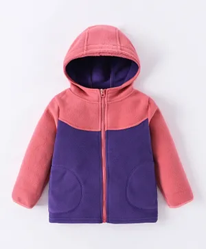 SAPS Color Block Zippered Jacket - Pink & Purple