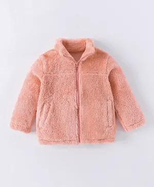 SAPS Solid Fleece Zippered Jacket - Pink