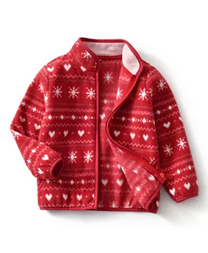 SAPS Christmas Vibes All Over Printed Jacket - Red