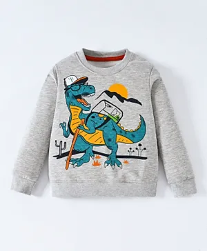 SAPS Happy Dinosaur Graphic Sweatshirt - Grey