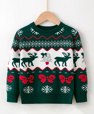 SAPS Reindeer Print Pullover - Multicolor