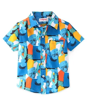 Babyhug 100% Cotton Woven Half Sleeves Shirt Abstract Print - Multicolour