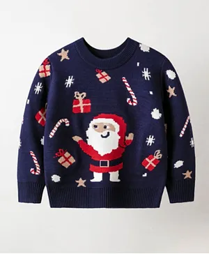 SAPS Santa Raining Gifts All Over Printed Sweatshirt - Navy Blue