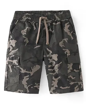 Pine Kids Above Knee Length Elasticated Waist Camouflage Print Shorts - Multicolor