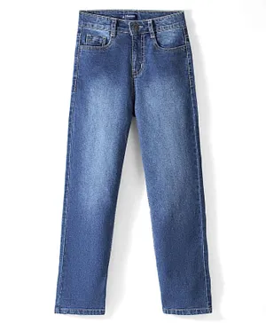 Pine Kids Denim Full Length Loose Fit Adjustable Elasticated Jeans - Mid Blue