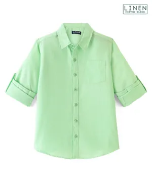 Pine Kids Full Sleeves Solid Color Shirt - Green