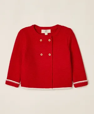 Zippy Full Sleeves Sweater - Red