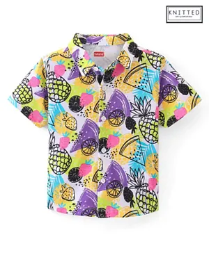 Babyhug Cotton Half Sleeve Regular Collar Shirt Fruits Print - Multicolour