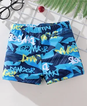 Pine Kids Shark Printed Swimming Trunks - Blue