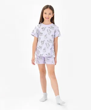 Primo Gino All Over Koala Printed Night Suit - Lavender