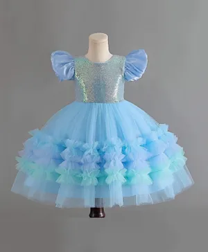كووكي كيدز فستان حفلات مزين بالترتر - أزرق