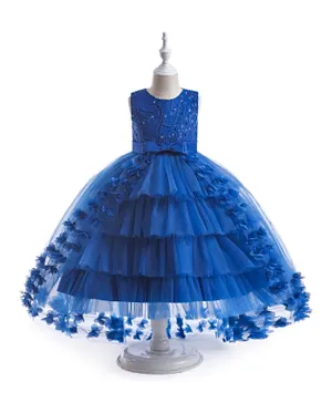 كووكي كيدز فستان حفلات مزيّن ومُطرّز - أزرق