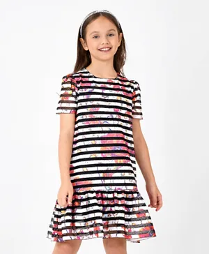 Primo Gino Striped Fit & Flair Dress - Multicolor