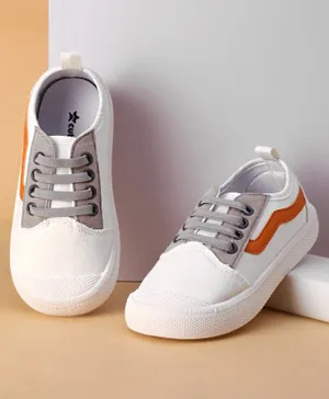 Cute Walk by Babyhug Laced Up Casual Shoes with Side Strip - White
