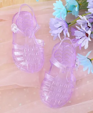 SAPS PVC Buckle Closure Sandals - Purple