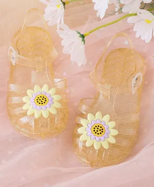 SAPS Sunflower Buckle Closure Sandals - Yellow