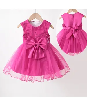 Kookie Kids Sequin Embellished Party Dress - Fuchsia