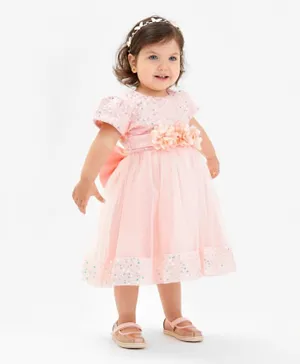 Kookie Kids Sequin Embellished Party Dress - Pink