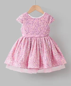 Kookie Kids Sequin Embellished Party Dress -  Pink