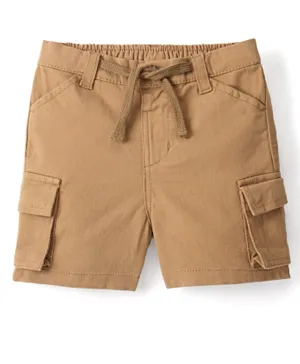 Bonfino Solid Pull-On Shorts -Khaki