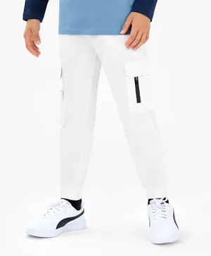 Primo Gino 100% Cotton Knit Full Length Track Pant Solid Colour - White