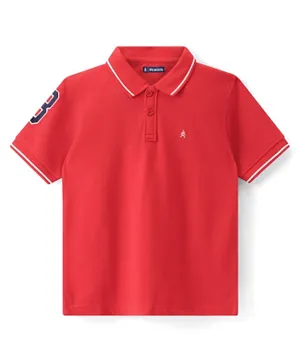 Pine Kids Half Sleeves Solid Color Polo T-Shirt - Red