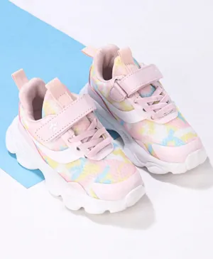 Cute Walk by Babyhug Camo Printed Sneakers with Velcro Closure - Pink