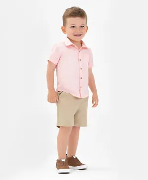 Bonfino Shirt and Shorts Set - Pink &  Beige